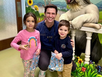 Dr Mitchell Loeb with patients
