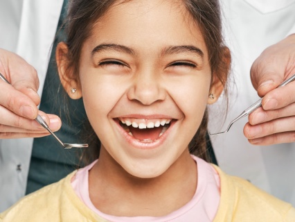 Child receiving early orthodontic evaluation at Kid Grins Pediatric Dentistry